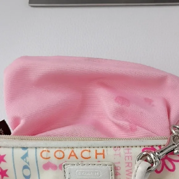 Coach Colorful Logo Wristlet *GUC* Comes With Coach Dust Bag - Picture 8 of 10